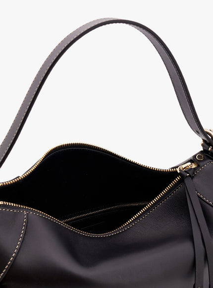 Gucci Gg Emblem Leather Shoulder Bag With Frontal Logo