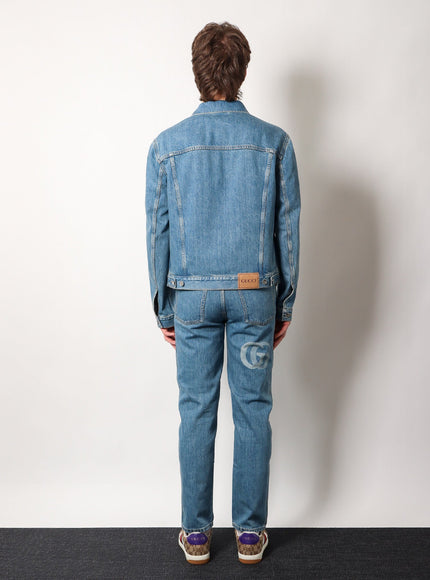Gucci Denim Jacket With Lasered Double G