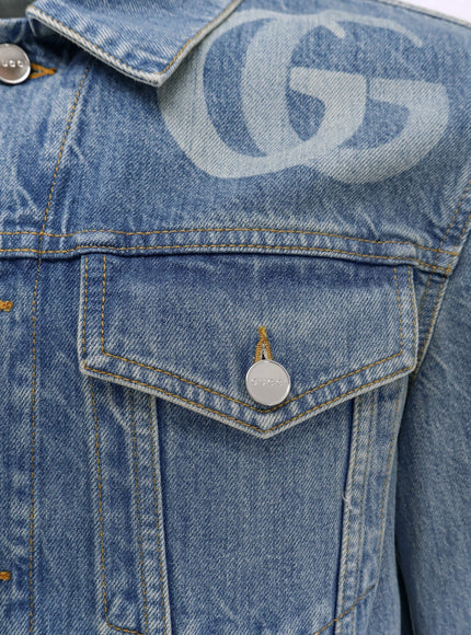 Gucci Denim Jacket With Lasered Double G