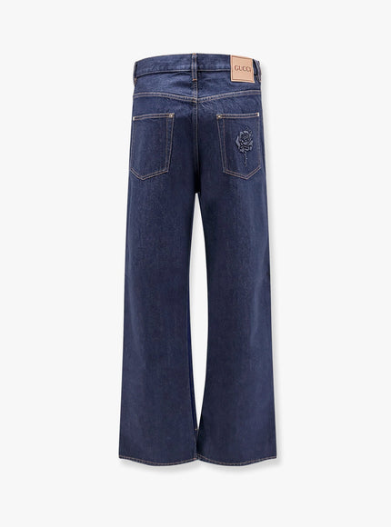 Gucci Cotton Jeans With Back Floral Print