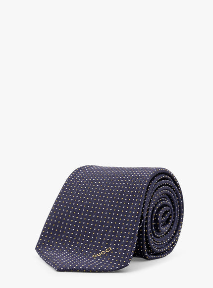 Gucci Silk Tie With Gudots Motif Uni Blu