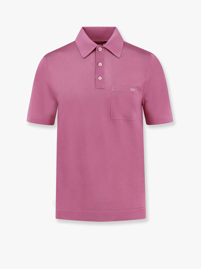 Gucci Silk Polo Shirt With Lateral Intarsia One Color