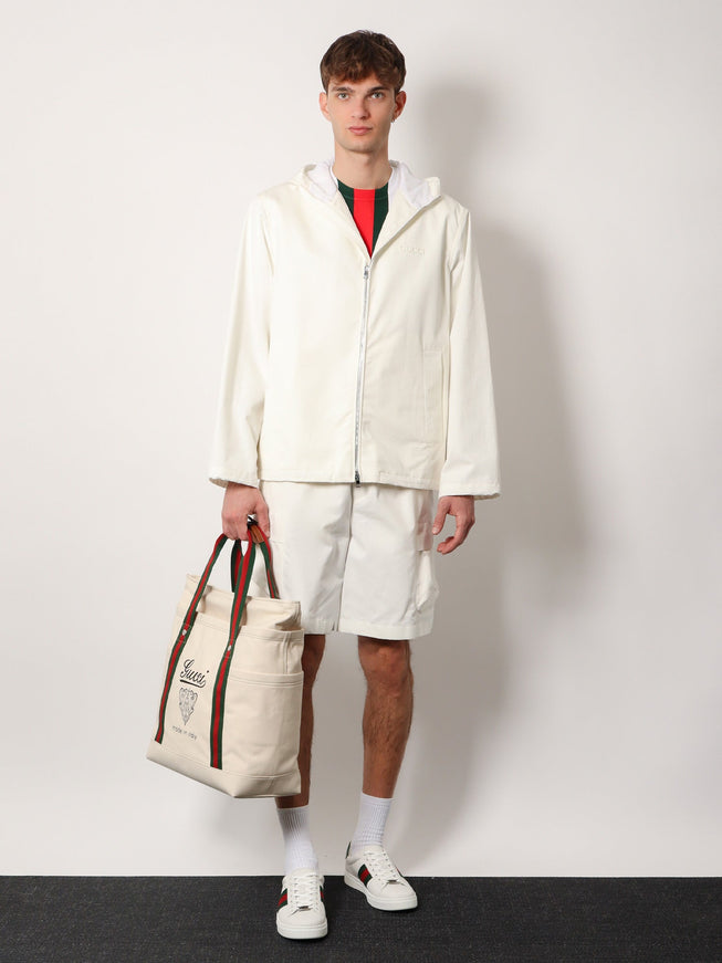 Gucci Canvas Shopping Bag With Web Details