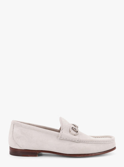 Gucci Suede Loafers With Iconic Horsebit Bianco