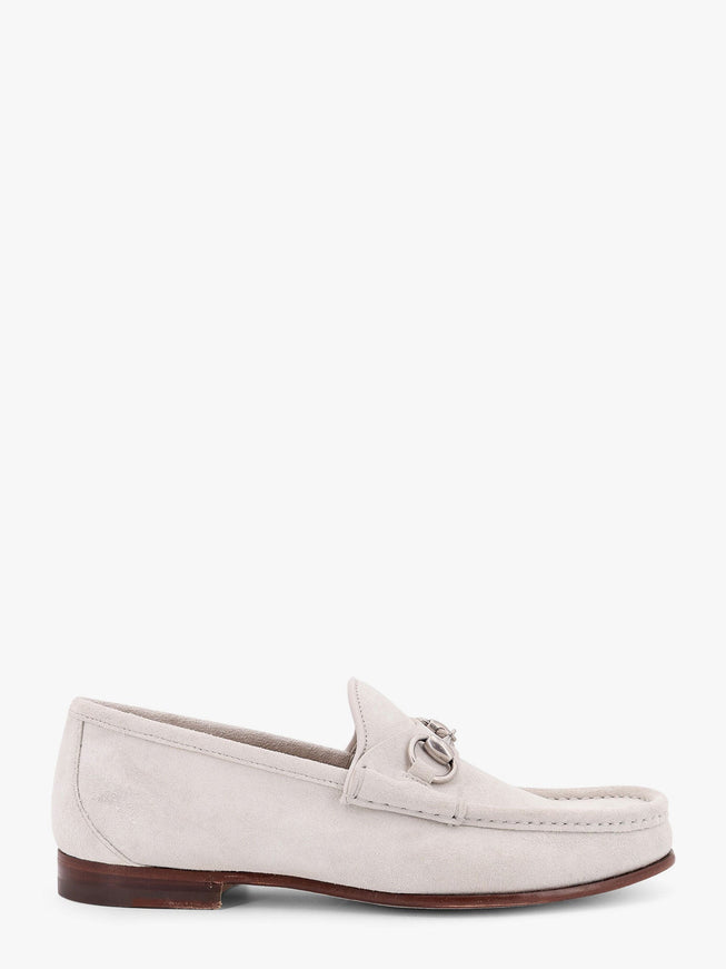Gucci Suede Loafers With Iconic Horsebit Bianco