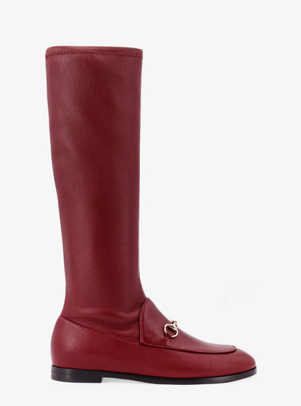 Gucci Jordaan Leather Boots Rosso