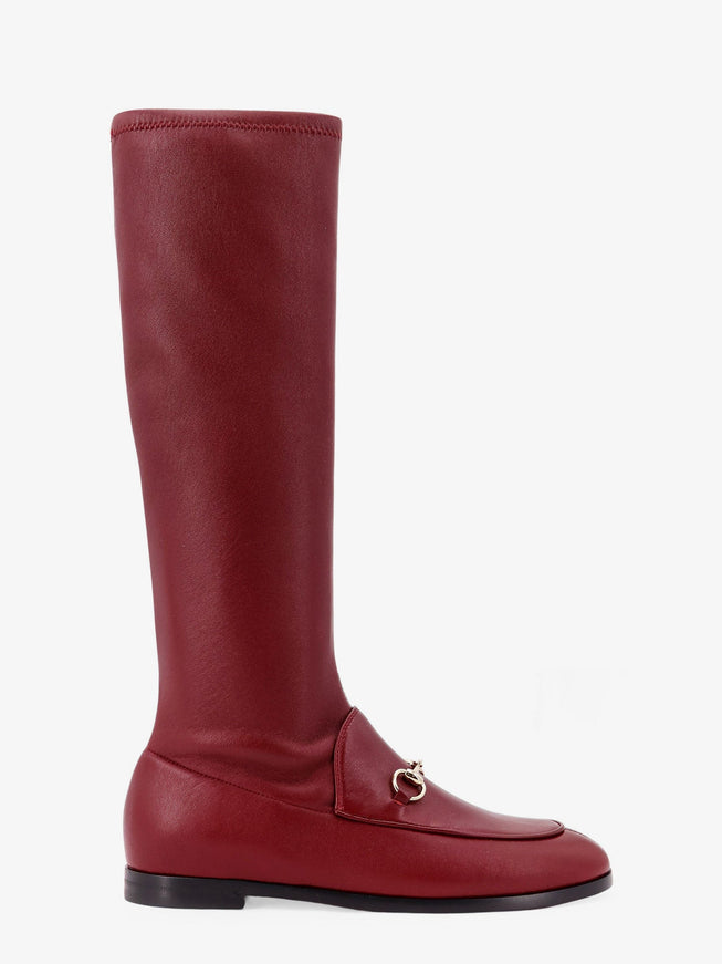 Gucci Jordaan Leather Boots Rosso