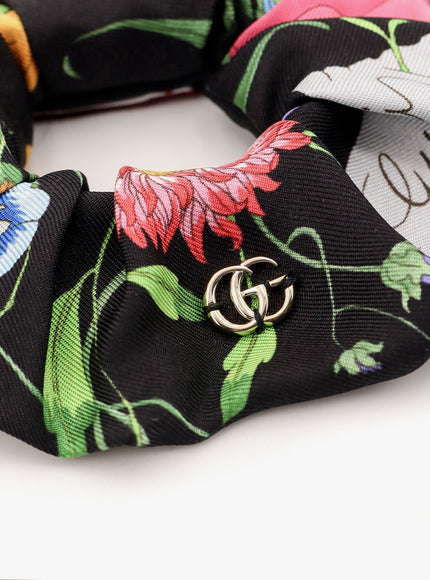Gucci Silk Scrunchie With Iconic Floral Print