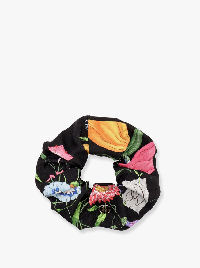 Gucci Silk Scrunchie With Iconic Floral Print Uni