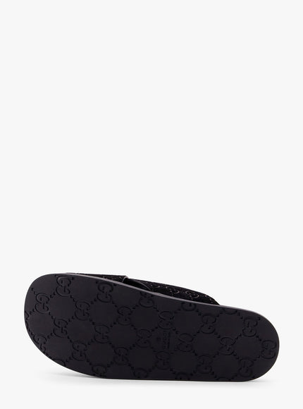 Gucci Leather Slides With All-Over Gg Motif