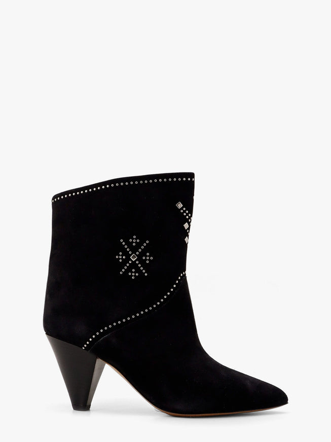 Isabel Marant Loline Suede Ankle Boots With Micro Studs Nero