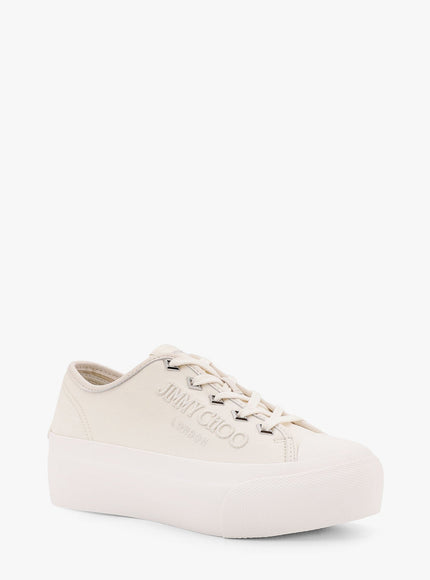 Jimmy Choo Palma Maxi Low-Top Canvas Sneakers With Plateau