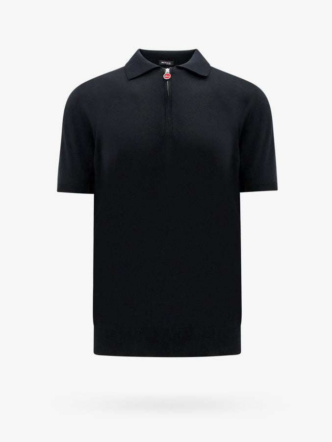 Kiton Ciro Paone Classic Zip Cotton Polo S Nero