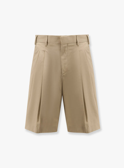 Laneus Cotton Bermuda Shots With Pinces Beige