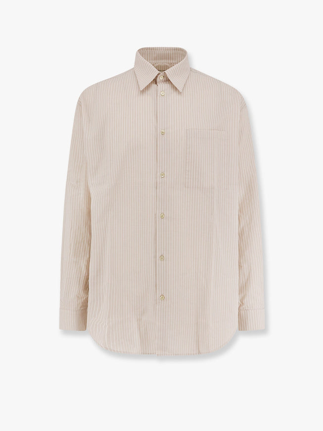 Laneus Cotton Striped Shirt Beige