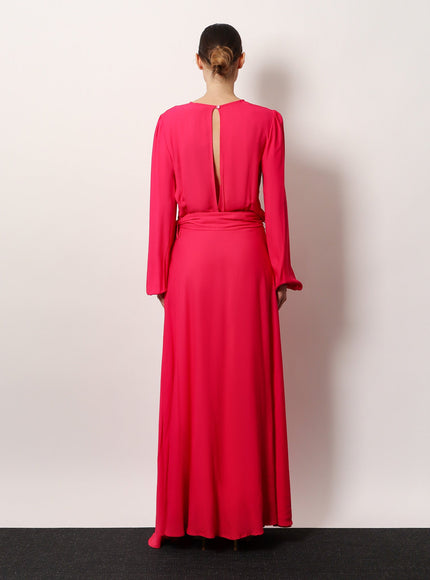 Lavi Basila Rayon Long Dress With Belt