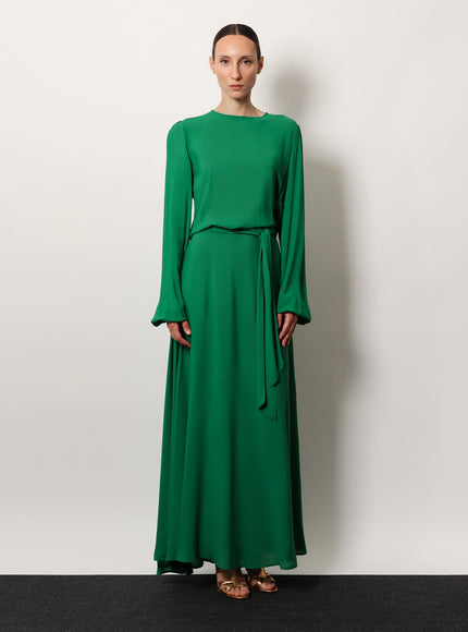 Lavi Basila Rayon Long Dress With Belt