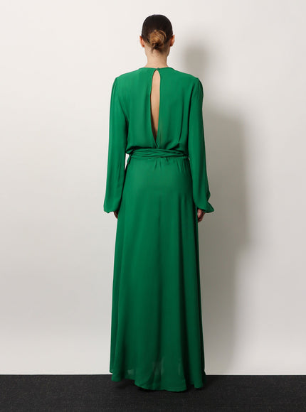Lavi Basila Rayon Long Dress With Belt