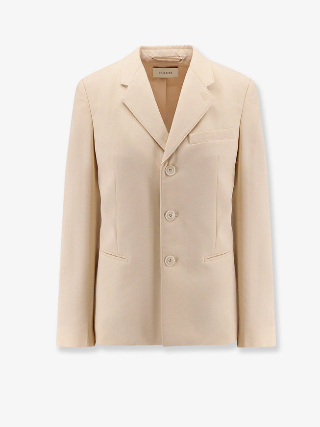 Lemaire Single-Breasted Wool And Viscose Blazer Beige