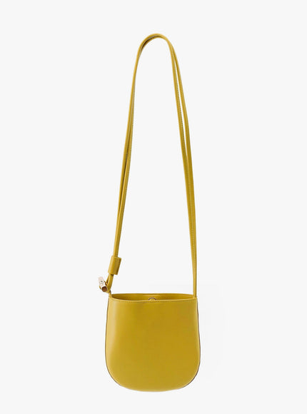 Longchamp Paris Le Roseau Leather Shoulder Bag With Bamboo Detail Uni Giallo