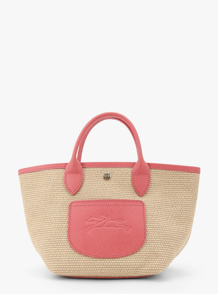 Longchamp Paris Le Panet Pliage Raffia And Leather Crossbody Bag Uni Rosa