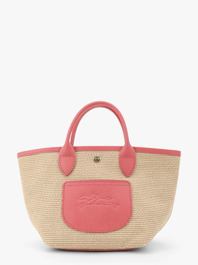 Longchamp Paris Le Panet Pliage Raffia And Leather Crossbody Bag Uni Rosa