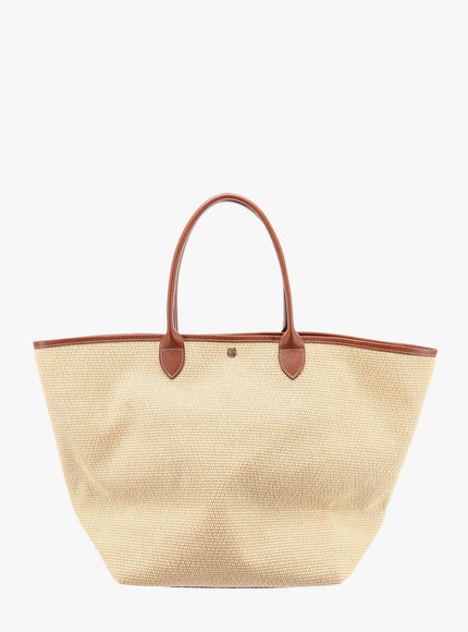 Longchamp Paris Le Panier Pliage Raffia And Leather Shoulder Bag