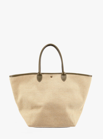 Longchamp Paris Le Panier Pliage Raffia And Leather Shoulder Bag