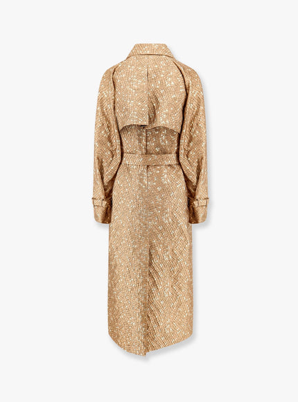 Max Mara Salsa Oversize Jacquard Fabric Trench With Mosaic Effect