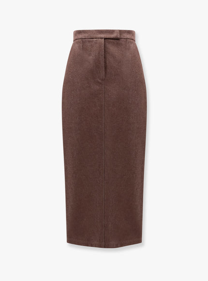Max Mara Pianosa Max Mara Sfilata Cotton Long Skirt Marrone