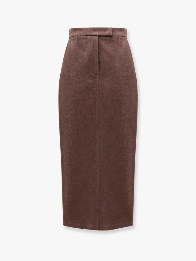 Max Mara Pianosa Max Mara Sfilata Cotton Long Skirt Marrone