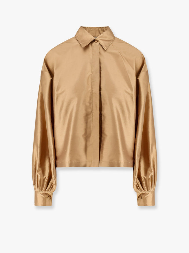 Max Mara Scalata Shantung Shirt Marrone