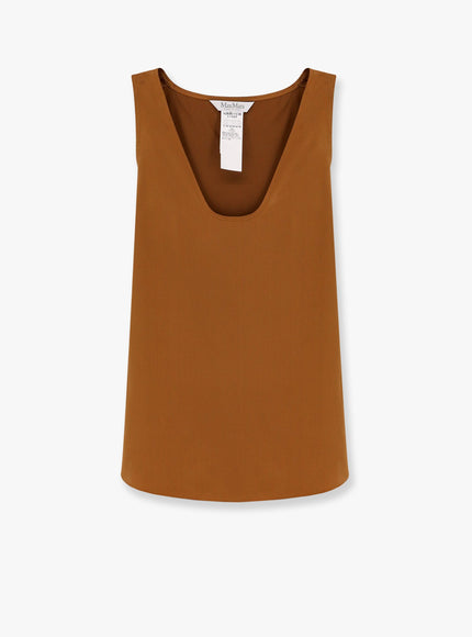 Max Mara Filly Silk Top Marrone