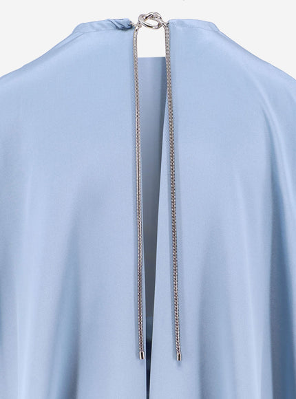 Max Mara Managua Silk Long Dress With Silk Cape And Metal Detail
