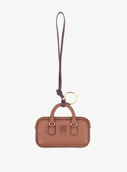 Miu Miu Arcadie Leather Trick For Bags Uni Marrone