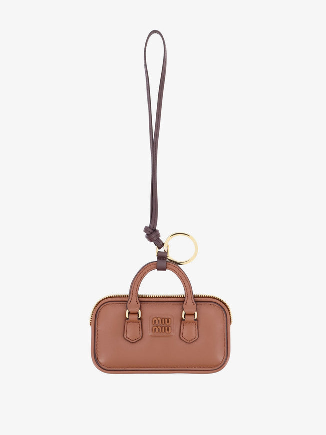 Miu Miu Arcadie Leather Trick For Bags Uni Marrone