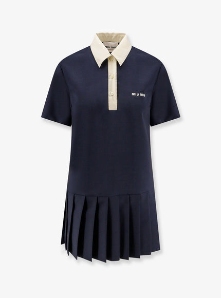 Miu Miu Mohair And Virgin Wool Short Dress Blu