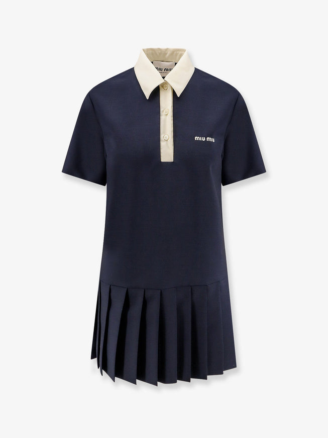 Miu Miu Mohair And Virgin Wool Short Dress Blu