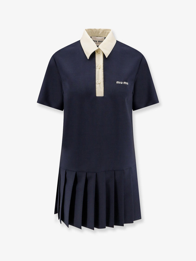 Miu Miu Mohair And Virgin Wool Short Dress Blu