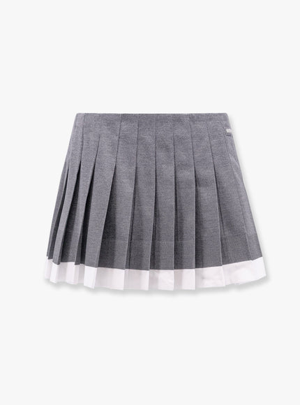 Miu Miu Recycled Silk Pleated Skirt 42 Grigio