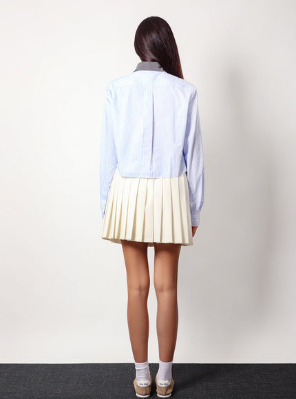 Miu Miu Plissé Wool And Mohair Skirt