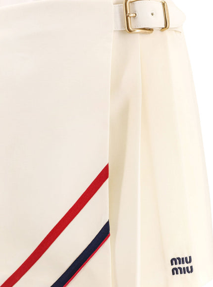 Miu Miu Plissé Wool And Mohair Skirt