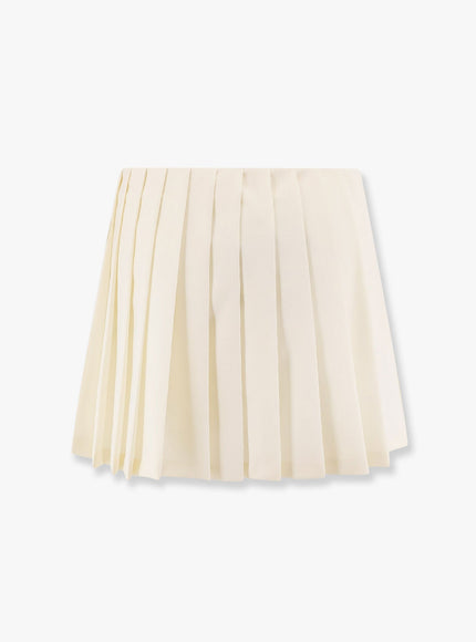 Miu Miu Plissé Wool And Mohair Skirt