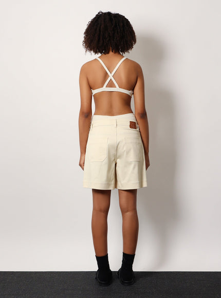 Moncler Stretch Cotton Shorts With Maxi Logo Patch