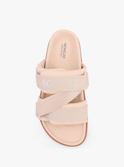 Moncler Mon Summer Leather Sandals With Nylon Details