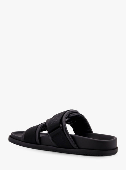 Moncler Mon Summer Leather Sandals With Nylon Details