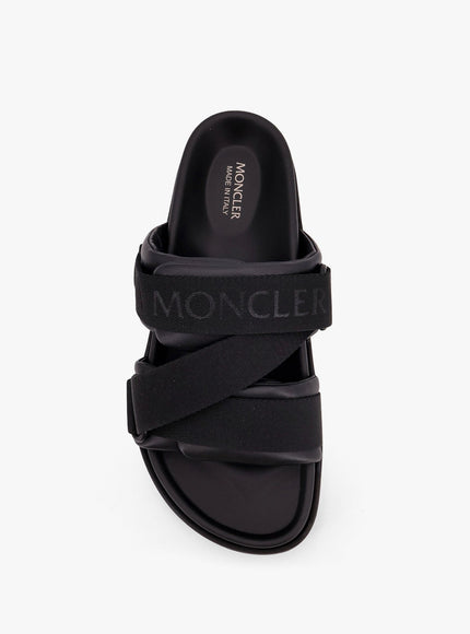 Moncler Mon Summer Leather Sandals With Nylon Details