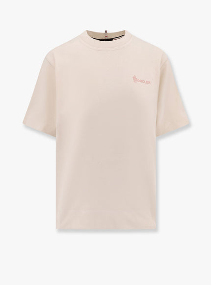 Moncler Grenoble Cotton T-Shirt With Frontal Logo Bianco
