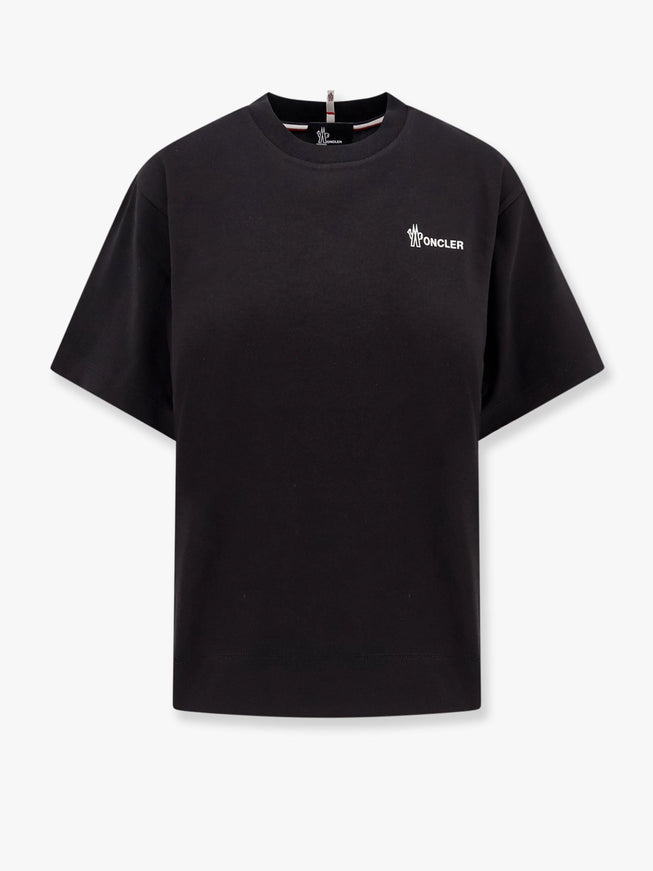 Moncler Grenoble Cotton T-Shirt With Frontal Logo Nero
