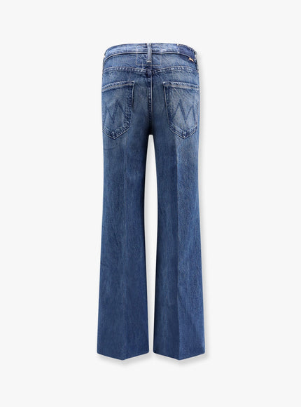 Mother Cotton Blend Jeans With Embroidered Monogram